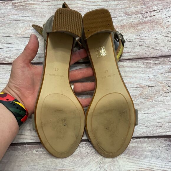 Sundance Twilight Zephyr Pewter Leather Suede Strappy Sandals Size 41 US 10 - Picture 8 of 11